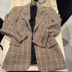 Zara Multicolor Plaid Blazer